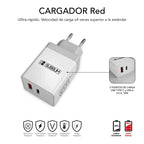 SUBBLIM CARGADOR ULTRA RAPIDO 2xUSB DE PARED PD25W+QC3.0+Cable C to C y lightning Blanco - imagen 3