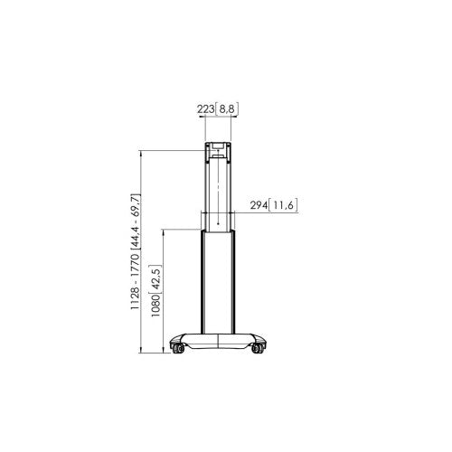 VOGELS GAMA PROFESIONAL SOPORTES DE SUELO, TROLLEYS Y ACCESORIOS PFT 2520 DISPLAY TROLLEY 113-177CM PLATA/NEGRO (PFT2520) - imagen 2