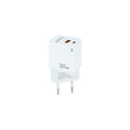 TooQ Cargador de Pared GaN USB-C/PD + USB-A/QC 30W, Blanco - imagen 1