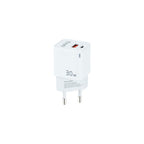 TooQ Cargador de Pared GaN USB-C/PD + USB-A/QC 30W, Blanco - imagen 1