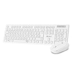 SUBBLIM Teclado Ergonómico y ratón Combo Business Slim Silencioso Inalámbrico 2.4G Blanco - imagen 1