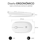 SUBBLIM Teclado Ergonómico y ratón Combo Business Slim Silencioso Inalámbrico 2.4G Blanco - imagen 3