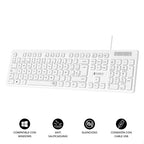 SUBBLIM Teclado Ergonómico Business Slim Silencioso con cable USB Blanco - imagen 2
