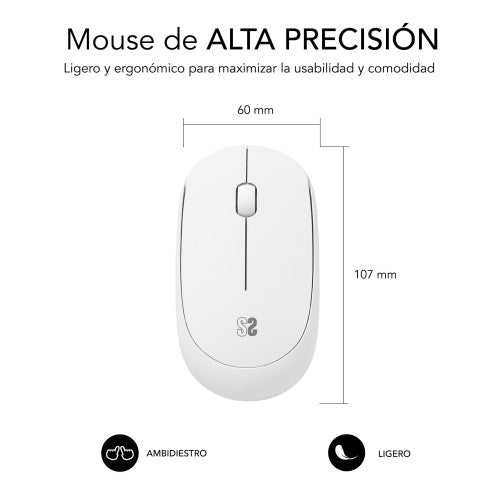 SUBBLIM Ratón Business Plus Silencioso inalámbrico 2.4G 1200 DPI Blanco - imagen 3