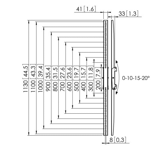 VOGELS GAMA PROFESIONAL INTERFACES VERTICALES CONNECT-IT (PARED, SUELO, TECHO Y TECHO SUELO) PFS 3311 INTERFACE DISPLAY STRIP 1130MM NEGRO (PFS3311) - imagen 2