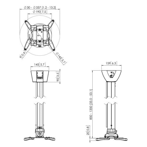 VOGELS GAMA PROFESIONAL SOPORTES DE PROYECTOR A TECHO Y ACCESORIOS PPC 1585 PROJECTOR CEILING MOUNT LENGTH 85-135CM PLATA (PPC1585S) - imagen 3