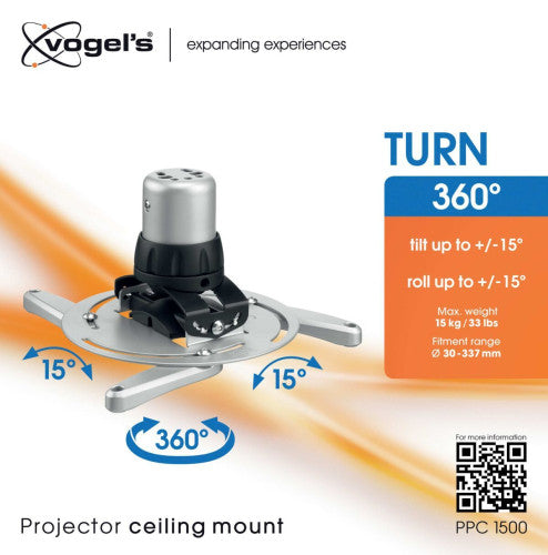 VOGELS GAMA PROFESIONAL SOPORTES DE PROYECTOR A TECHO Y ACCESORIOS PPC 1500 PROJECTOR CEILING MOUNT PLATA (PPC1500S) - imagen 2