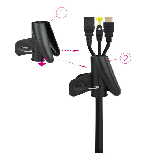 Nanocable Organizador de Cables Flexible 25 mm, Negro, 2 m - imagen 2