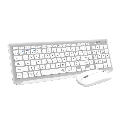 SUBBLIM Teclado con Ratón Bluetooth + 2.4G Combo Dual Prestige Extendido Plata/Blanco - imagen 1