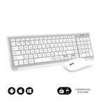 SUBBLIM Teclado con Ratón Bluetooth + 2.4G Combo Dual Prestige Extendido Plata/Blanco - imagen 2