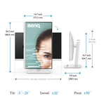 BENQ MONITOR GW2790QT (9H.LLGLA.TBE) (Q1'23) 27” IPS 2K QHD USB-C EYE-CARE, ALTAVOCES Y MICRÓFONO CON CANCELACION DE RUIDOS, REGULABLE ALTURA, DP OUT (MST) - imagen 3