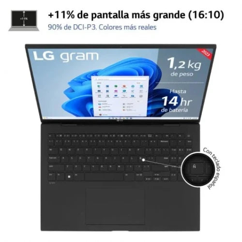 LG PORTATIL  (17Z90R-E.AD75B) 17"/CORE I7-1360P/32 GB RAM/512 GB SSD/W11 - imagen 2