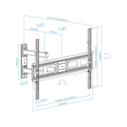 TooQ Soporte de pared para pantallas 37”- 70” - imagen 2