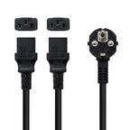 Nanocable Cable de Alimentación CEE7/M a 2xC13/H, Negro, 1.8 m - imagen 2