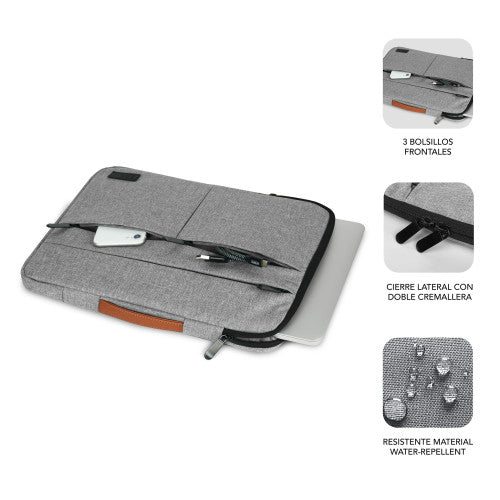 SUBBLIM Funda Air Padding 360 Sleeve 15,6" Light Grey - imagen 3