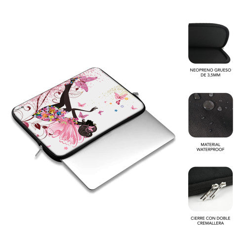 SUBBLIM Funda Ordenador Neopreno Trendy Sleeve Neo Hada 13,3-14" - imagen 3
