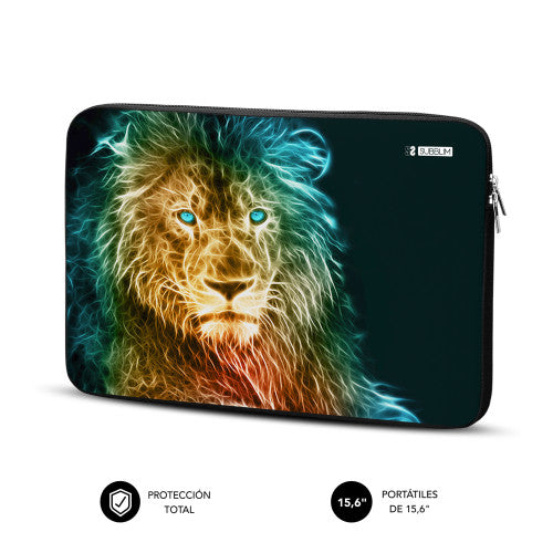 SUBBLIM Funda Ordenador Neopreno Trendy Sleeve Neo Lion 15,6" - imagen 2