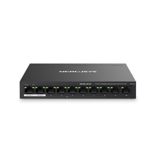 Mercusys MS110P switch Gestionado Fast Ethernet (10/100) Energía sobre Ethernet (PoE) Negro - imagen 1