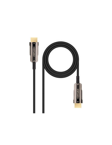 NANOCABLE CABLE HDMI V2.0 AOC 4K@60HZ 18Gbps NEGRO 15 M