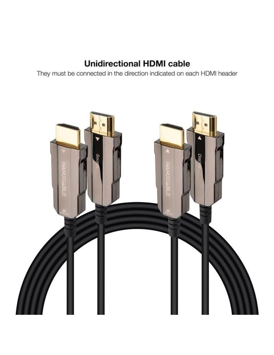 NANOCABLE CABLE HDMI V2.0 AOC 4K@60HZ 18Gbps NEGRO 60 M - imagen 2