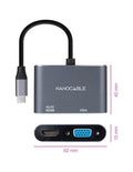 NANOCABLE CONVERSOR USB-C/M A HDMI/H-VGA/H 4K GRIS 15 CM - imagen 1