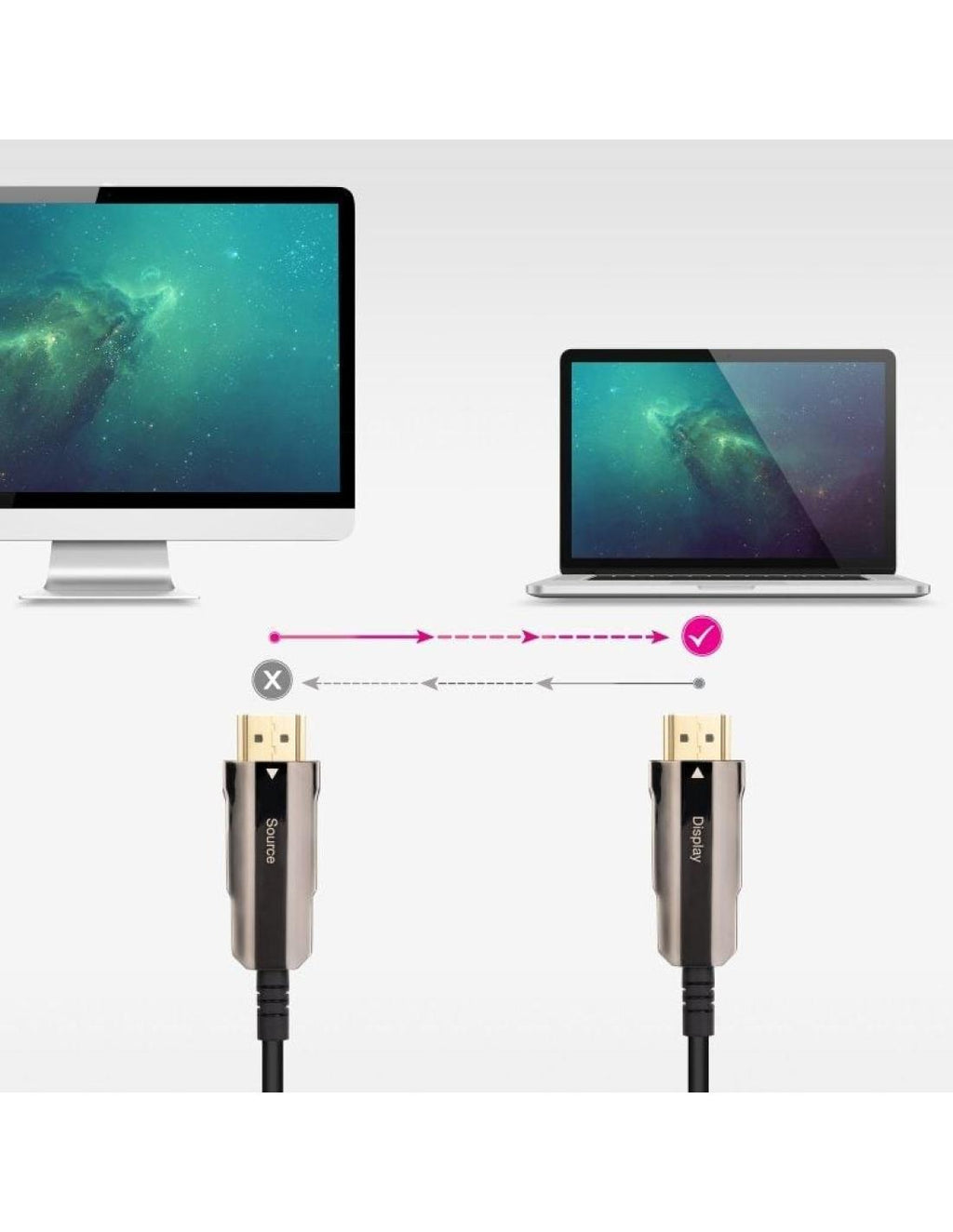 NANOCABLE CABLE HDMI V2.0 AOC 4K@60HZ 18Gbps NEGRO 80 M - imagen 2