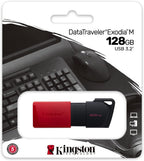 KINGSTON 128GB USB3.2 GEN1 DATATRAVELER EXODIA M (BLACK + RED) - imagen 3