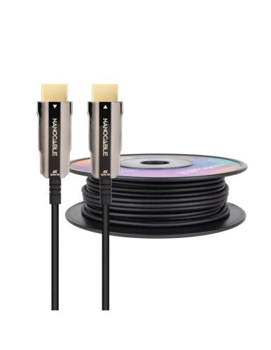 NANOCABLE CABLE HDMI V2.0 AOC 4K@60HZ 18Gbps NEGRO 100 M - imagen 1