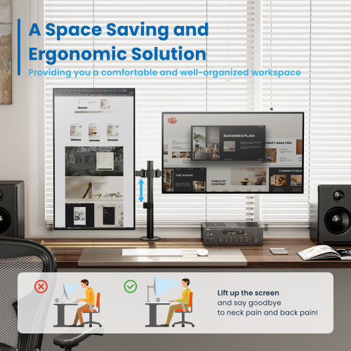 EWENT SOPORTE DE MESA PARA 2 MONITORES HASTA 27" - imagen 3