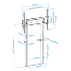 TooQ TITAN Soporte de Suelo Fijo con Regulación Eléctrica de Altura para Pantallas 55"-100", Negro - imagen 3