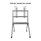 TooQ iSTAND Soporte de Suelo con Ruedas para Pantallas 50"- 86", Gris - imagen 2