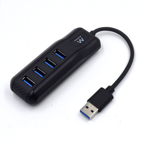 Ewent EW1138 hub de interfaz USB 3.2 Gen 1 (3.1 Gen 1) Type-A 5000 Mbit/s Negro - imagen 1