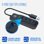 Ewent EW1138 hub de interfaz USB 3.2 Gen 1 (3.1 Gen 1) Type-A 5000 Mbit/s Negro - imagen 2