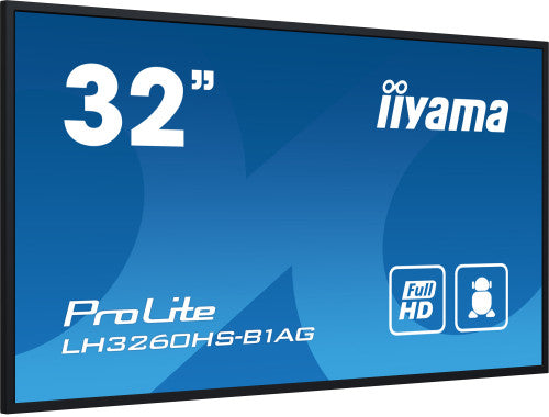 iiyama PROLITE Pizarra de caballete digital 80 cm (31.5") LED Wifi 500 cd / m² Full HD Negro Procesador incorporado Android 11 24/7 - imagen 1
