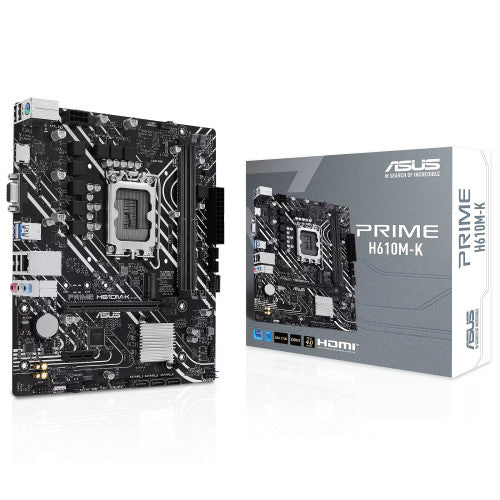Asus PLACA ASUS PRIME H610M-K,INTEL,1700,H610,2DDR5,96G,VGA+HDMI,GBLAN,4SATA3+M.2,3USB3.2,MATX - imagen 1