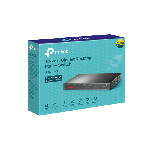 TP-Link Switch PoE TL-SG1210PP 10 Puertos Gigabit 123W PoE Power Plug and Play - imagen 3