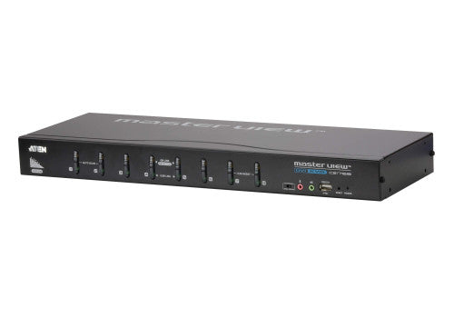 Imagen de ATEN SWITCH 8-PORT USB DVI KVM WITH USB PERIPHERAL SUPPORT, AUDIO AND BROADCAST MODE (CS1768-ATA-G)