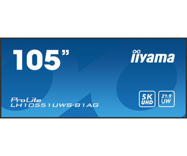 Iiyama MONITOR PROFESIONAL IIYAMA 105" (LH10551UWS-B1AG) / TIEMPO OPERACION 24/7 / USO HORIZONTAL Y VERTICAL / IPS / 5120X2160 5K UW / 8MS / 500CD / 21:9 / RS-232C / RJ45 / HDMI X 1 / DP X 1 / USB-C X 2/ USB X6 / SLOT OPS / VESA 1500X600 - imagen 1