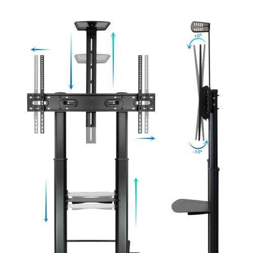 TooQ Ares Soporte de Suelo con Ruedas con Regulación de Altura para Pantallas 60"-100" - imagen 3