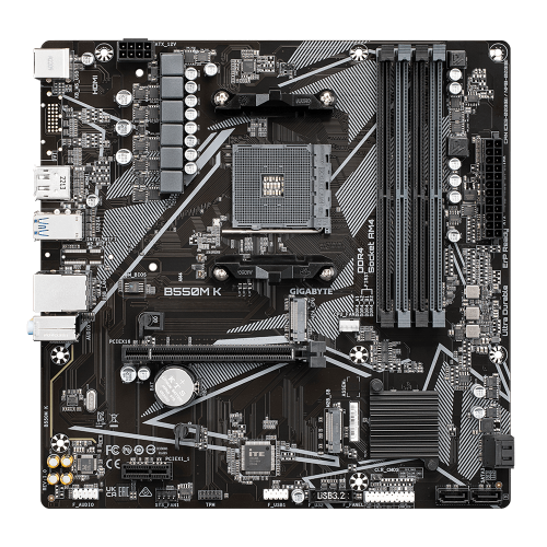 Gigabyte B550M K 1.0 placa base AMD B550 Zócalo AM4 micro ATX - imagen 2