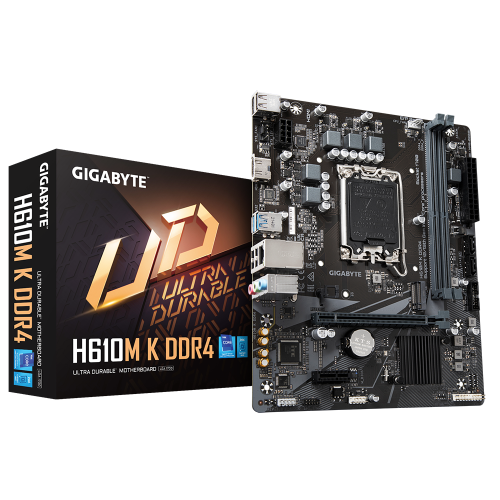 Gigabyte PLACA GIGABYTE H610M K DDR4,INTEL,1700,H610,2DDR4,64GB,HDMI,GBLAN,2SATA3+M.2,4USB3.2,MATX - imagen 1