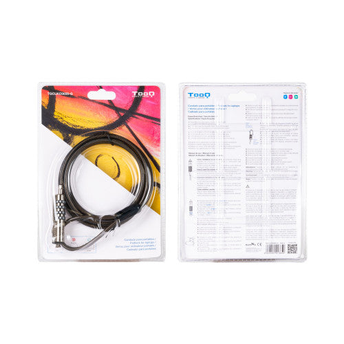 Nanocable TooQ Cable de Seguridad Tipo NANO con Combinación para Portátiles 1.5 metros, Gris Oscuro - imagen 2