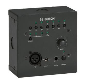 Bosch Panel de Pared Remoto PLN-4S6Z Control de 6 Zonas, Entrada de Micrófono, 600m