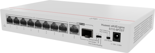 HUAWEI S110-8P2ST ( 8 10/100/1000 BASE-T PORTS POE+ 1GE SFP PORT, 1*10/100/ 100BASE T PORT, AC POWER, POWER ADAPTER) - imagen 3