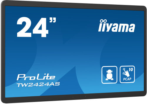IIYAMA 24" PANEL-PC / NEGRO/ ANDROID 12 /4GB, 32GB, IN-CELL PCAP 10-POINTS TOUCH, 1920X1080, IPS PANEL, MM, WIFI, BT5.2, MICRO-SD, USB 2X 2.0 1X 3.2, HDMI-INPUT, USB-C (DATA / DP-ALT OUT), AUDIO-OUT MINI-JACK, MICRO, MINI-JACK, 250CD/M (TW2424AS-B1) - imagen 3
