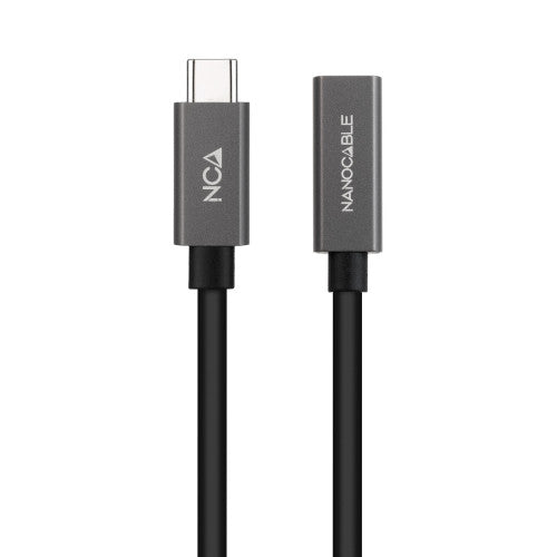 Nanocable Cable Prolongador USB-C 3.2 Gen2x2 20Gbps 3A, 4K/60Hz, USB-C/M-USB-C/H, Negro, 2 m - imagen 2