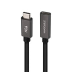 Nanocable Cable Prolongador USB-C 3.2 Gen2x2 20Gbps 3A, 4K/60Hz, USB-C/M-USB-C/H, Negro, 2 m - imagen 3