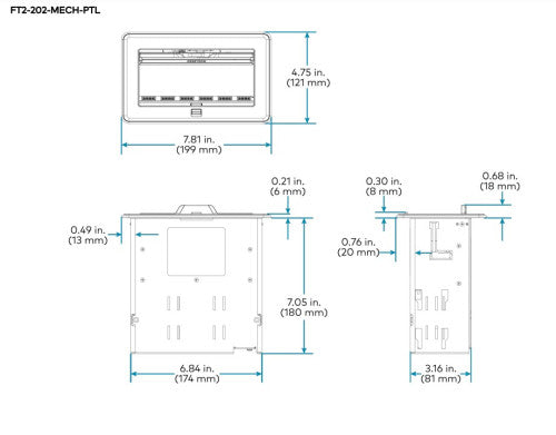 CRESTRON FLIPTOP FT2 SERIES CABLE MANAGEMENT SYSTEM, 202 SIZE, MECHANICAL, PASS-THROUGH LID, BLACK (FT2-202-MECH-PTL-B) 6511668 - imagen 2