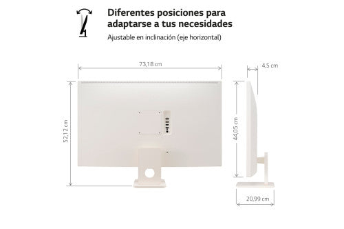 LG MONITOR (32SR50F-W) SMART MONITOR 32" WEBOS 23. PANEL IPS (NORMAL): 1920X1080, SRGB 99%, 250NITS, 3000:1, DIAG. 80CM, HDR10. ENTRADAS: 2XHDMI2.1, 2XUSB VESA 100X100 / BLANCO - imagen 2