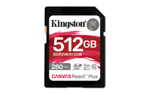 Kingston Technology Canvas React Plus 512 GB SDXC UHS-II Clase 10 - imagen 1